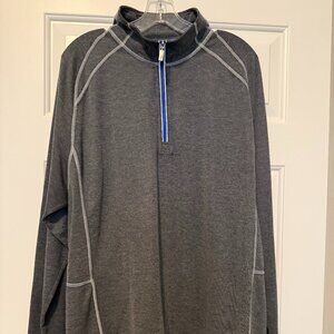 tommy bahama mens quarter zip grey blue size XL 1/4 zip